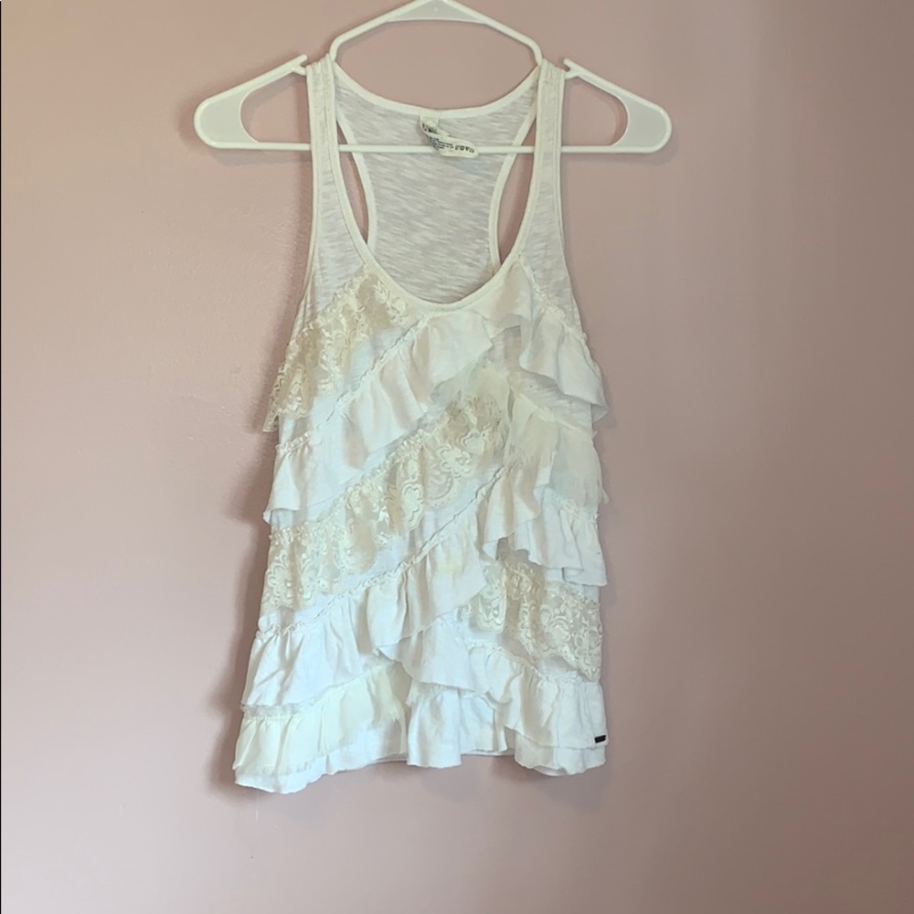 Frilly White Tank Top